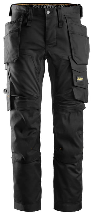 Pantalon extensible Snickers AllroundWork noir, tour de taille 36", longueur de jambe 32", 1 paire