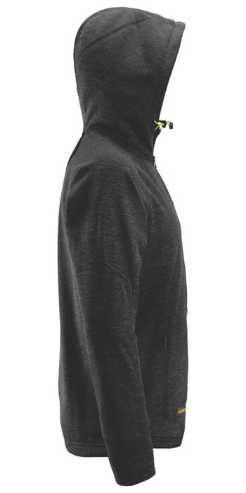 Snickers FlexiWork, sudadera con capucha en tejido polar, negro, talla M (pecho 39")