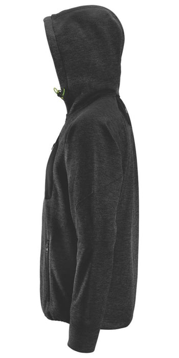 Snickers FlexiWork, sudadera con capucha en tejido polar, negro, talla M (pecho 39")