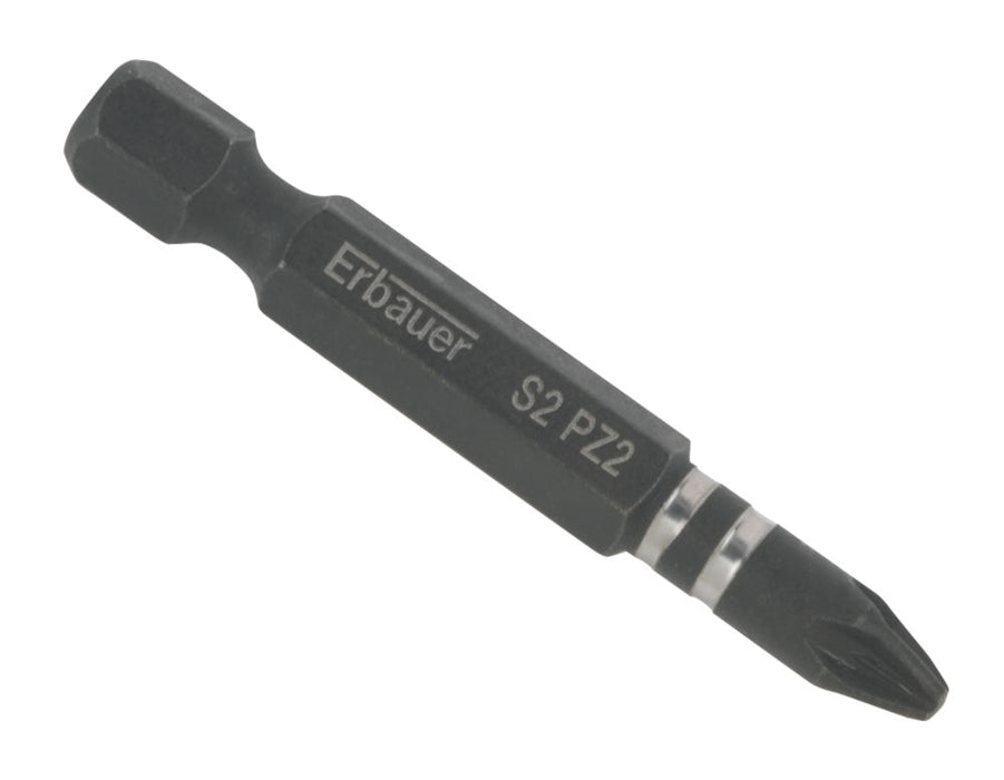 Zestaw końcówek z trzonkiem sześciokątnym do wkrętaka udarowego Erbauer PZ2 1/4″ 50 mm (3 szt.)