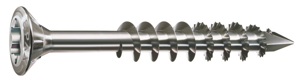 Tornillo avellanado autorroscante TX Spax de acero inoxidable para fachadas, 4,5 × 45 mm, pack de 200