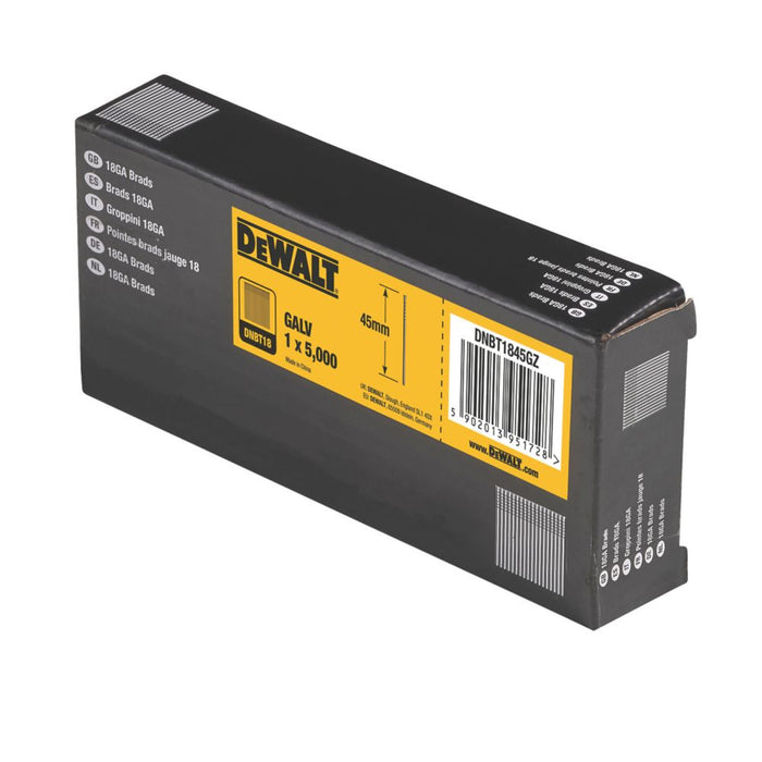 DeWalt Galvanised Brad Nails 18ga x 45mm 5000 Pack