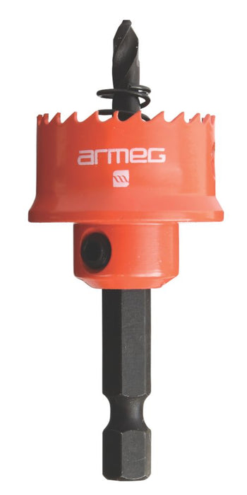 Armeg, broca de corona de vástago hexagonal para acero laminado Acceler8 de 25 mm