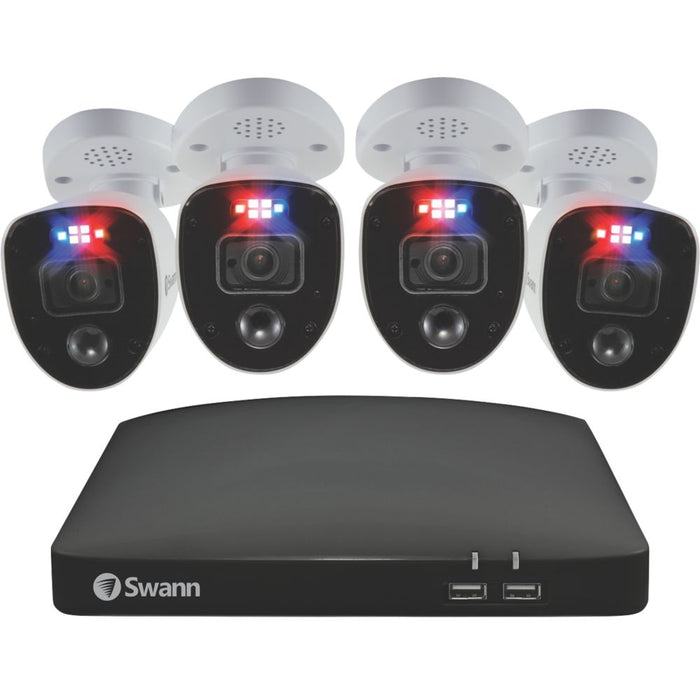 Swann - Kit DVR de CCTV de 8 canales y 2 TB SWDVK-856804-RL con resolución 4K y 4 cámaras de interior y exterior