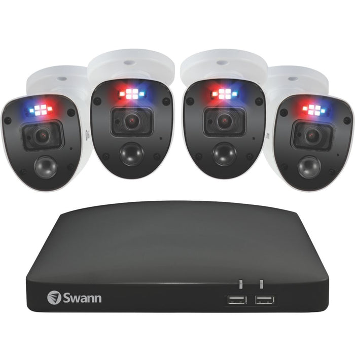 Kit de vidéosurveillance DVR 1080p à 8 canaux 32Go Swann SWDVK-84680SD4-EU avec 4 caméras d'intérieur et d'extérieur