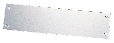 Placa de empuje lisa en aluminio satinado, 75 mm × 300 mm
