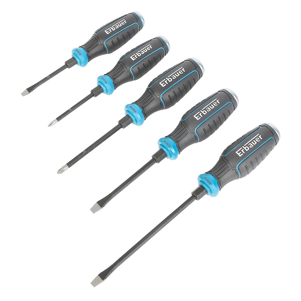 Erbauer Go-Through Mixed Chisel Screwdriver Set 5 Pieces — Screwfix EU