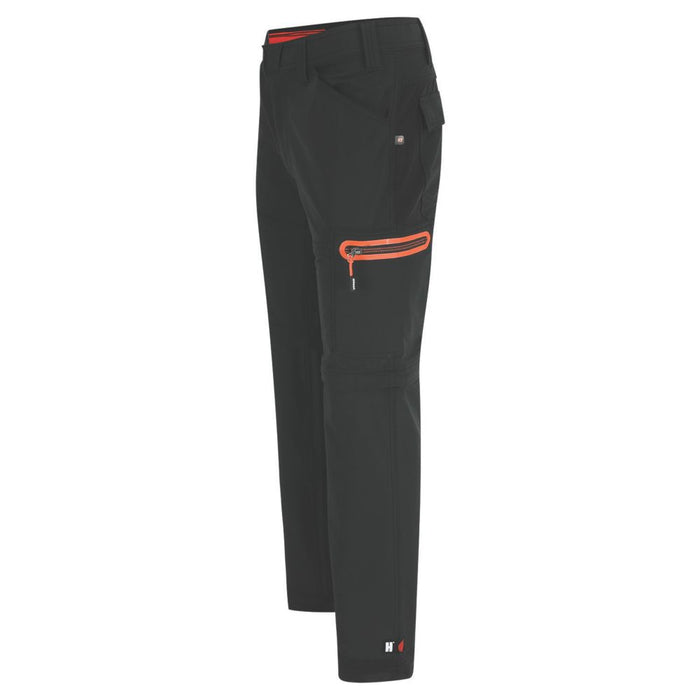 Herock Tornado, pantalón con pernera desmontable de cremallera, negro (cintura 30", largo 32")