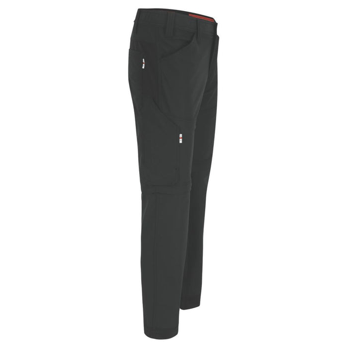 Herock Tornado, pantalón con pernera desmontable de cremallera, negro (cintura 30", largo 32")