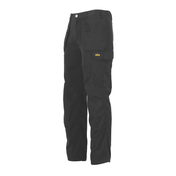 Pantalones Site Dunbar con bolsillos de pistolera, negros, talla 42, largo 81 cm