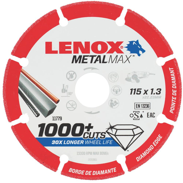 Lenox, disco de corte de diamante para metales Metalmax de 115 x 22,2 mm