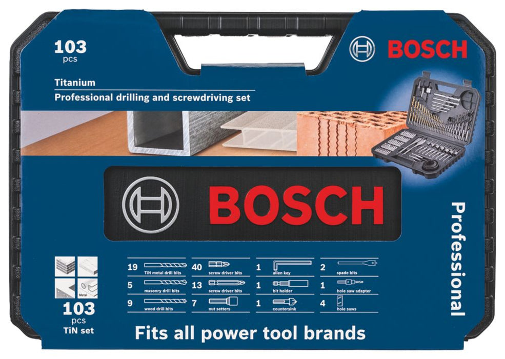 Zestaw wierteł z trzpieniem prostym i końcówek do wkrętaka Bosch 103 szt.