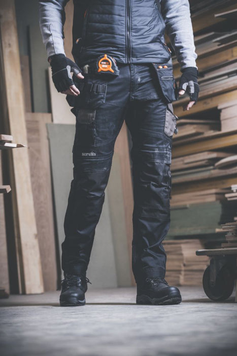 Scruffs Pro Flex Holster, pantalón de trabajo, negro (cintura 34", largo 30")