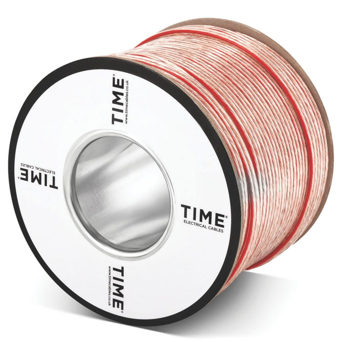 Câble de haut-parleur 27 brins Time transparent, 50m, tambour