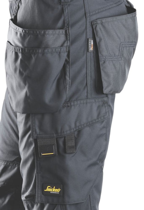 Snickers AllRoundWork, pantalón de trabajo diario, gris acero (cintura 36", largo 32")