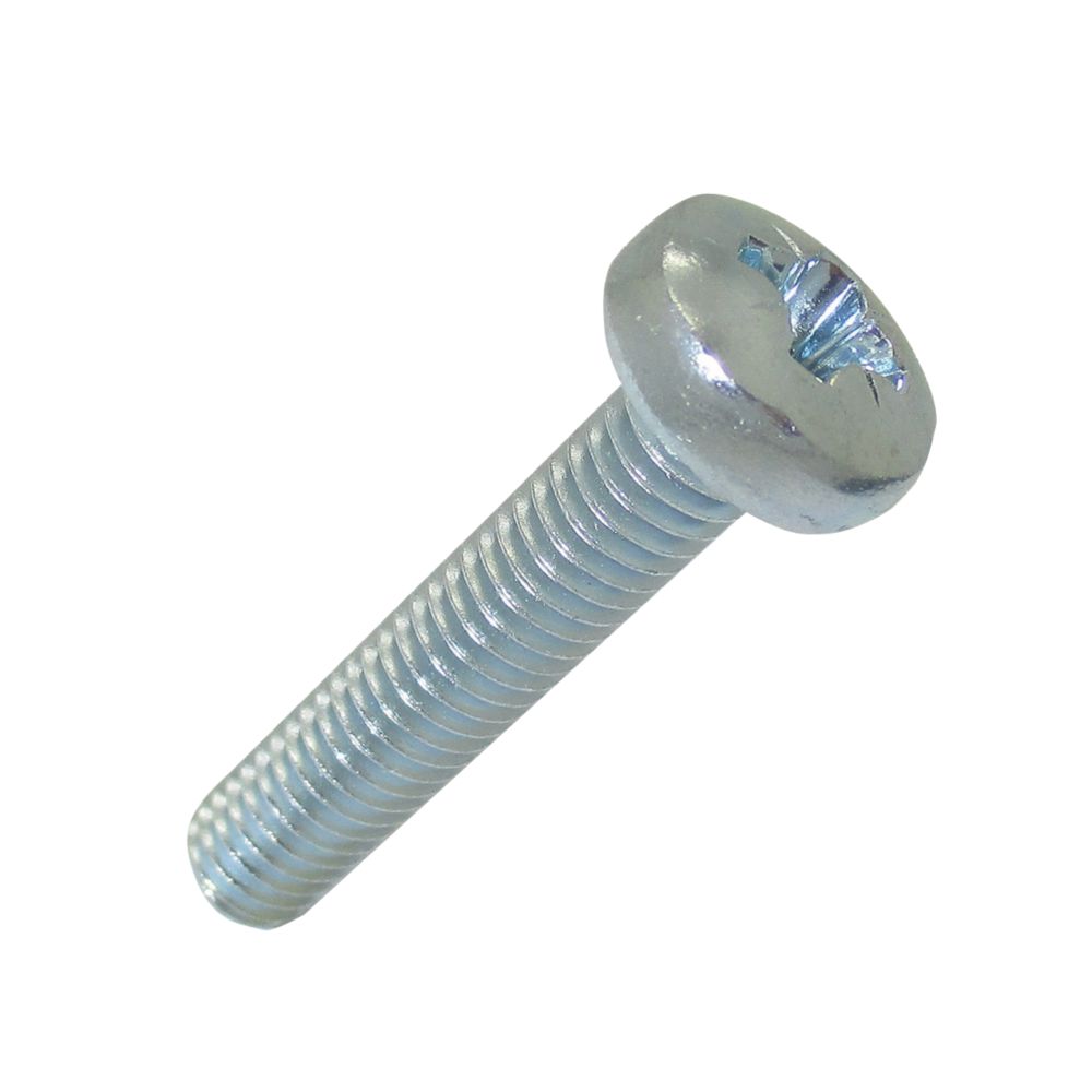 Easyfix Bright Zinc-Plated Pan Machine Screws M6 x 30mm 25 Pack ...