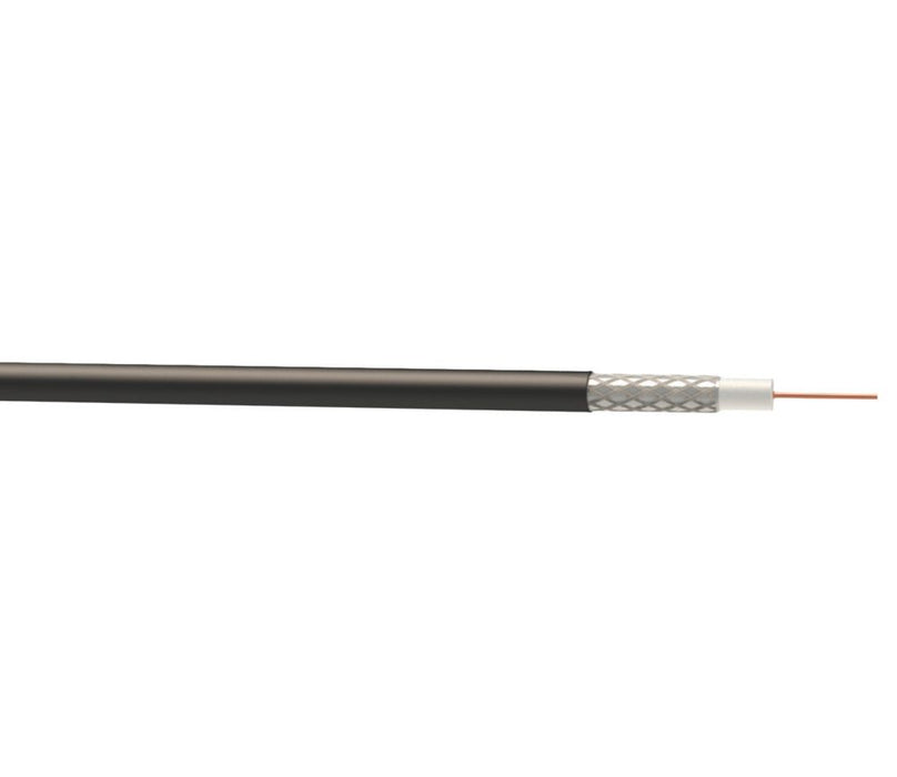 Time - Cable coaxial negro redondo de 1 conductor RG6, rollo de 50 m