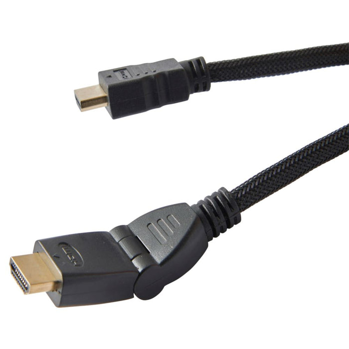 Cable HDMI con clavija dorada en ángulo, 4K, 3 m