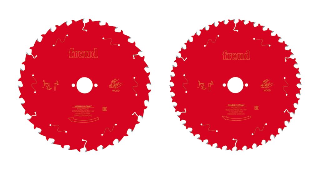 Freud  Wood Table Saw Blade 250 x 30mm 24  40T 2 Pack