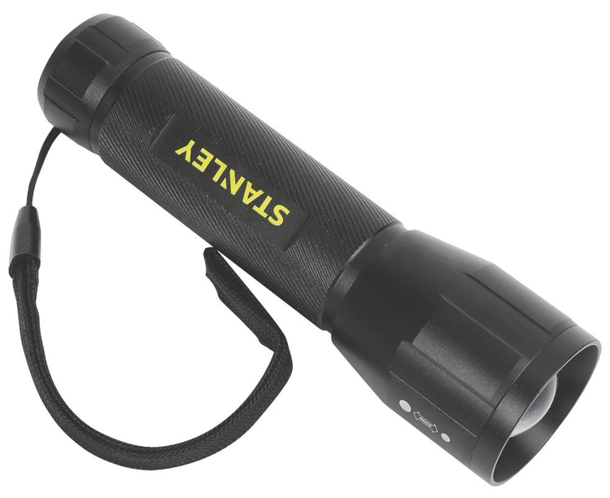 Stanley   LED Aluminium Flashlight Black 300lm