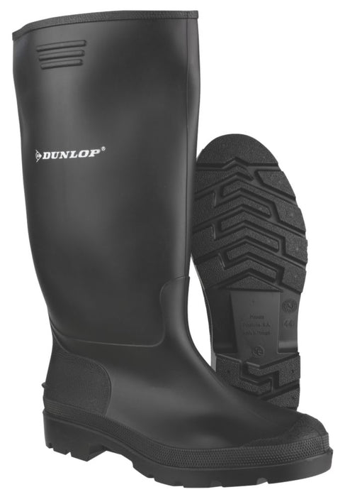 Dunlop Pricemaster 380PP Metal Free  Non Safety Wellies Black Size 7