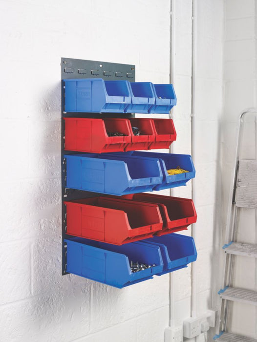 Barton TC3 Semi-Open-Fronted Storage Bins 4.6Ltr Red 10 Pack