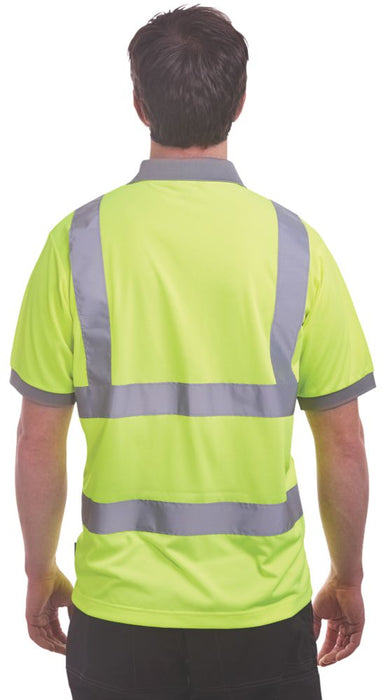 Koszulka polo ostrzegawcza Site żółta XL obwód klatki piersiowej 120 cm