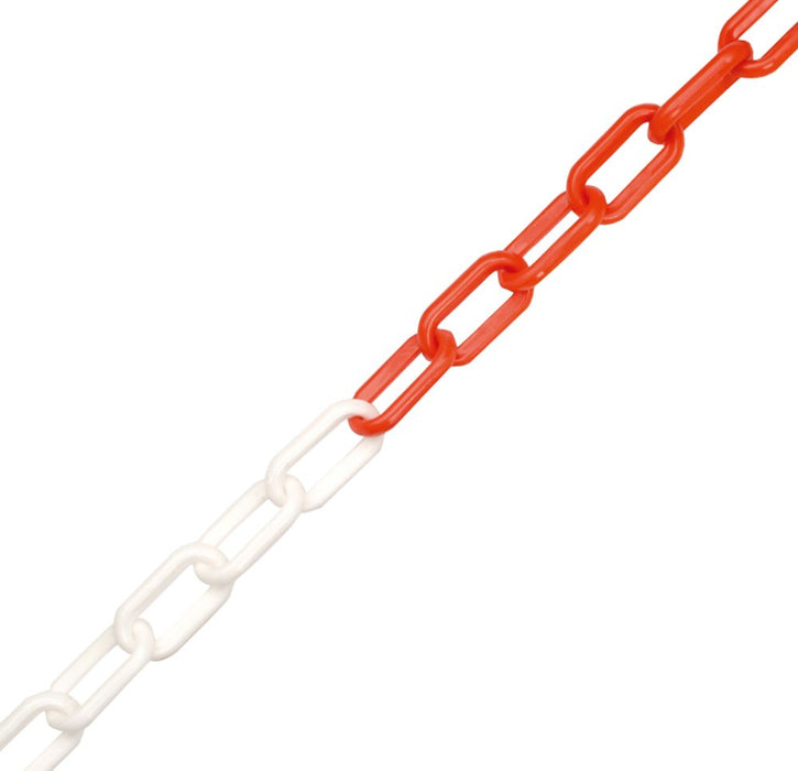 JSP, cadena de barrera de plástico, 5 m x 6 mm, blanco y rojo, 5 m