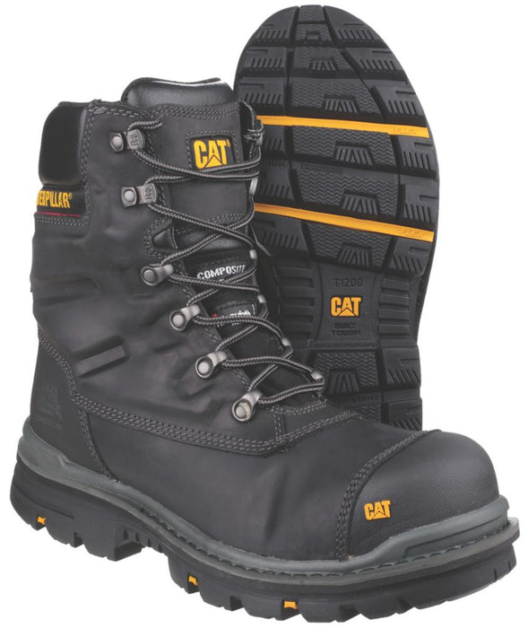 CAT Premier, botas de seguridad, negro, talla 9