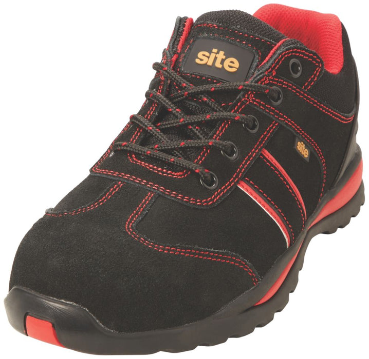 Site Coltan, zapatillas de seguridad, negro/rojo, talla 10