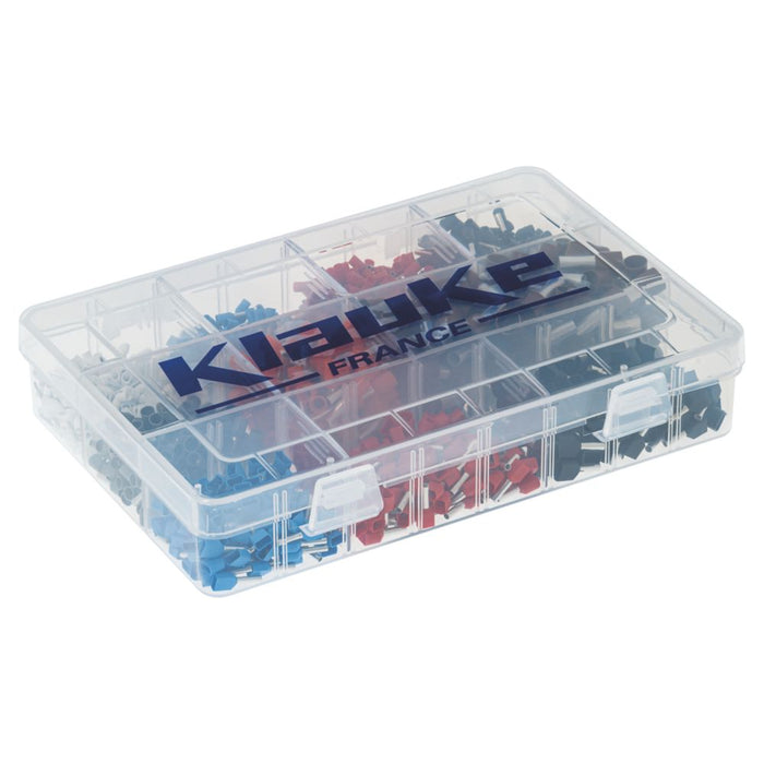 Klauke - Pack de 1400 fundas terminales de cable a presión, con revestimiento, surtido de 2,5 a 6,6 mm