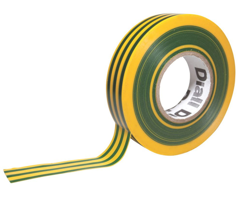 Diall  Insulating Tape Green  Yellow 33m x 19mm