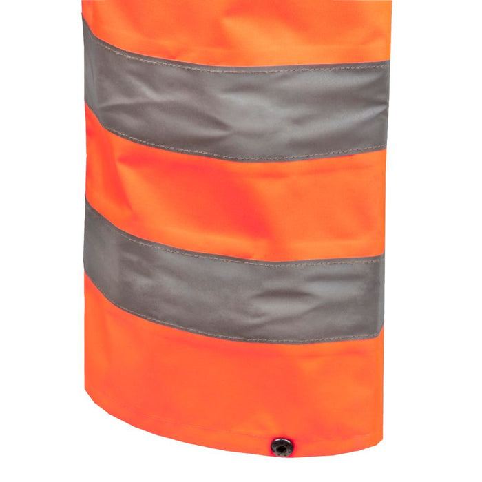 Site Huske, sobrepantalón de alta visibilidad con cintura elástica, naranja, talla L (cintura 26", largo 44")