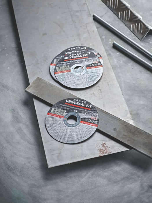 Pack de 5 discos de corte metálicos para metal de 4 1/2" (115 mm) x 1 x 22,2 mm