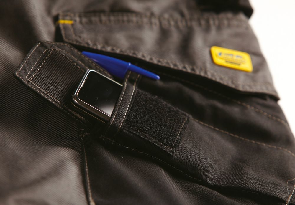 Snickers DuraTwill 3212, pantalón con bolsillos de pistolera, gris/negro (cintura 31", largo 32")