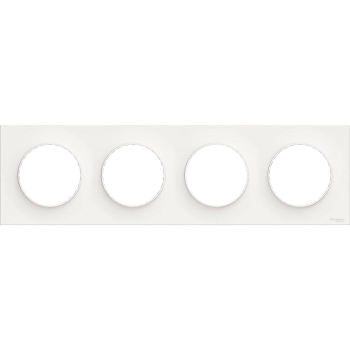 Finishing plate, 4 stations, white, Odace Styl Schneider Electric