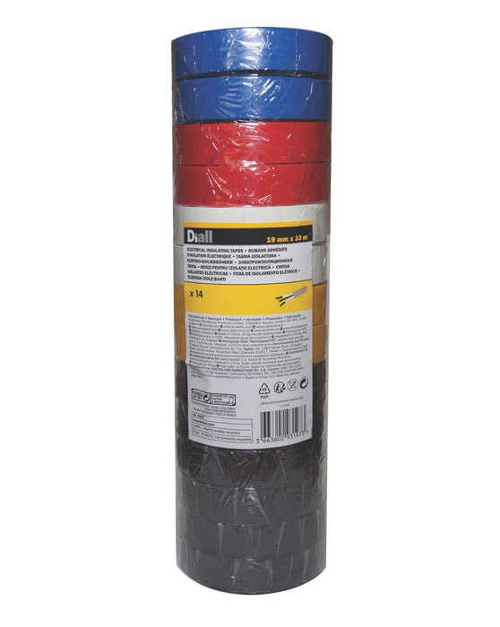 Diall  Insulating Tape Mixed 33m x 19mm 14 Pieces