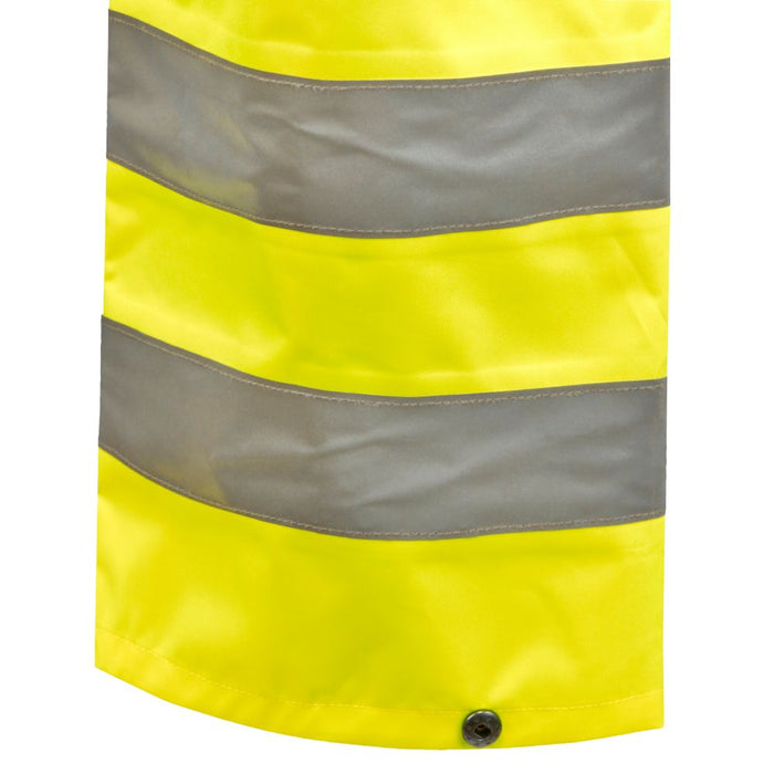 Site Huske, sobrepantalón de alta visibilidad con cintura elástica, amarillo, talla L (cintura 26", largo 44")