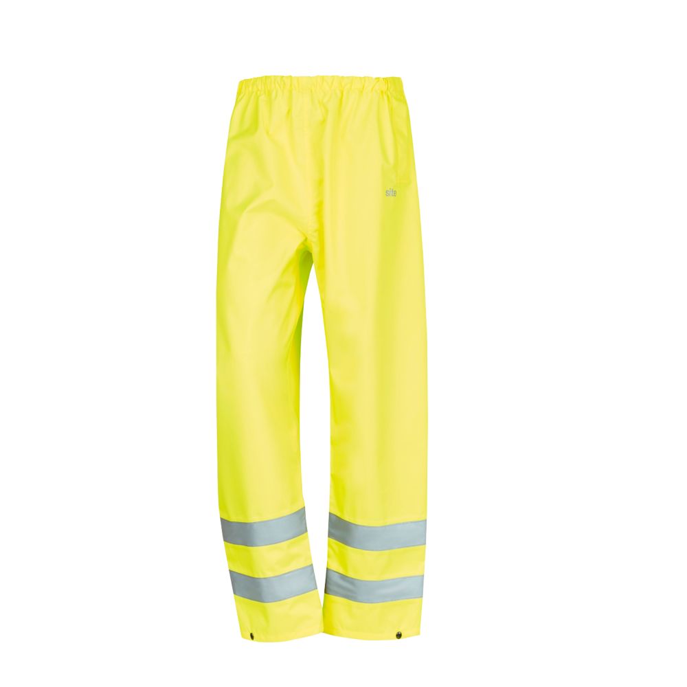 Site Huske Hi-Vis Over Trousers Elasticated Waist Yellow Large