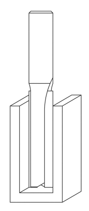 Erbauer, fresa recta de doble estriado y vástago de 1/2" de 12,7 x 50,8 mm
