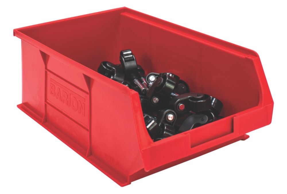Barton - Pack de 10 contenedores de almacenaje TC4 semiabiertos en rojo de 9,1 l