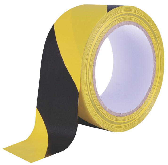 Diall Marking Tape Black  Yellow 33m x 50mm