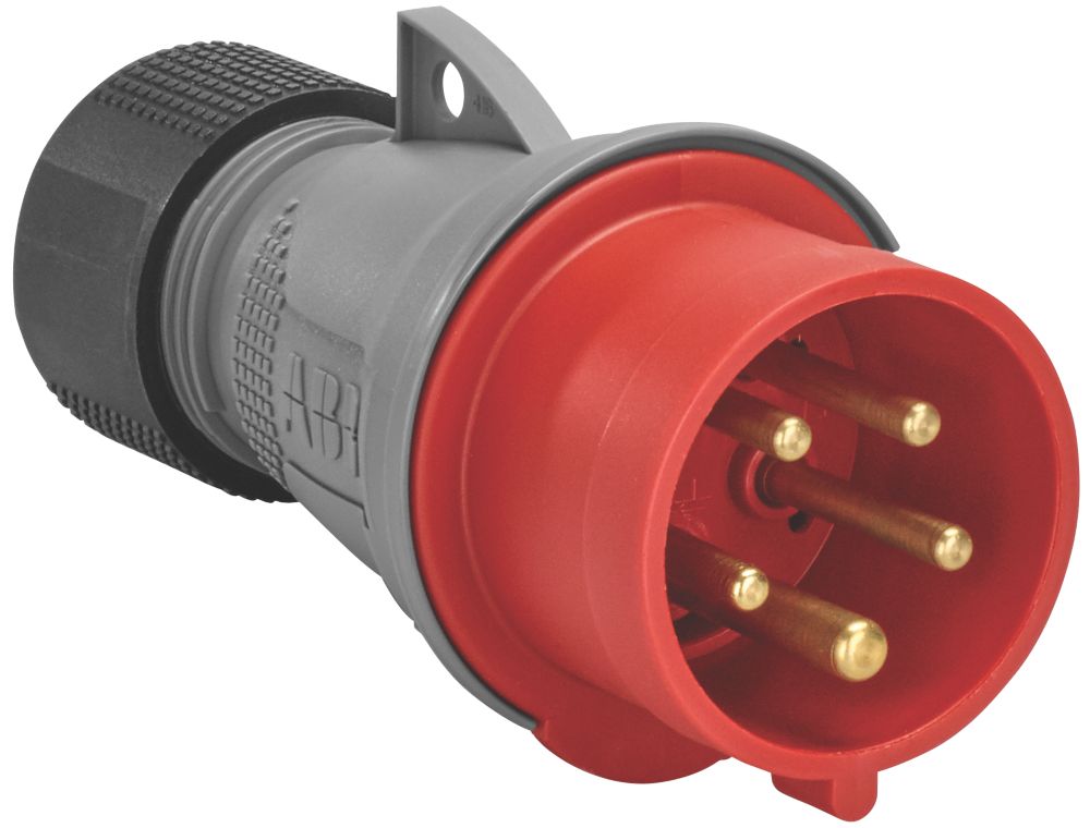 ABB 16A 4P+E Straight Plug 415V — Screwfix EU
