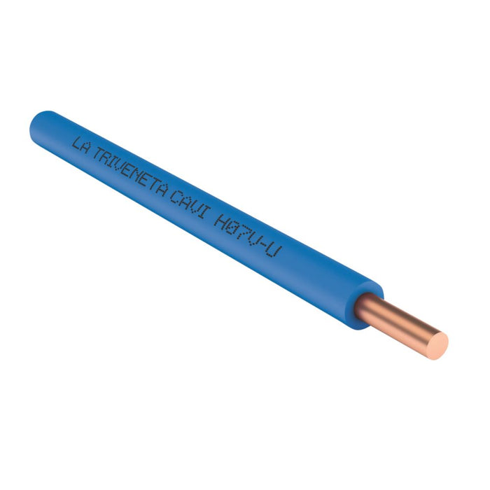 Cable de conducto H07VU, 1 conductor, 2,5 mm², azul, bobina de 100 m