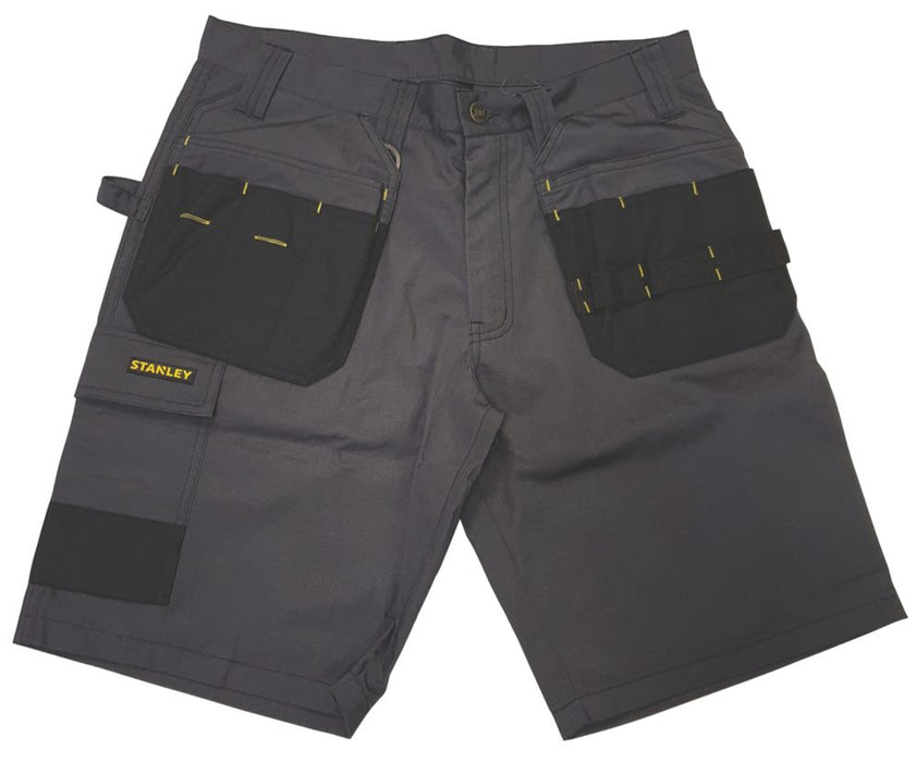 Stanley Lincoln, pantalón corto de trabajo con bolsillos de pistolera, gris (cintura 34")