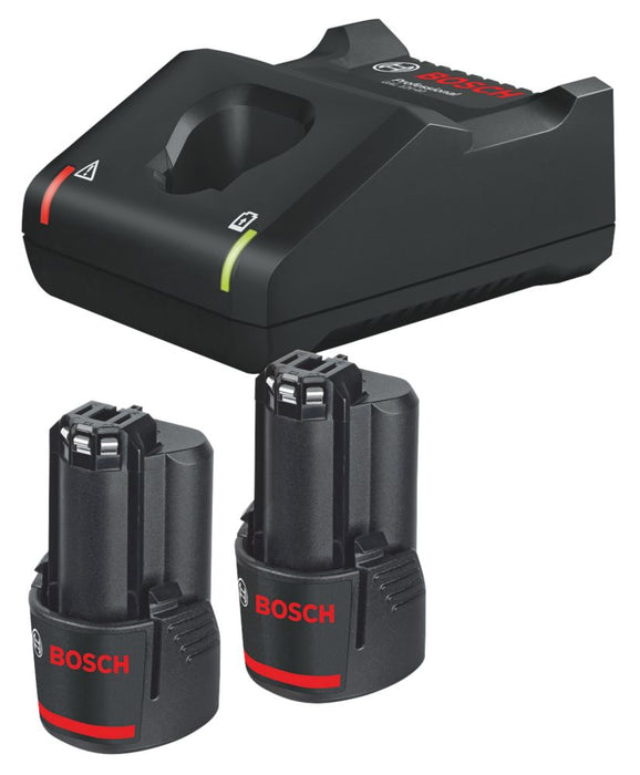 Bosch - Juego básico de cargador y batería GBA Coolpack de iones de litio, 12 V, 3,0 Ah, pack de 3 piezas
