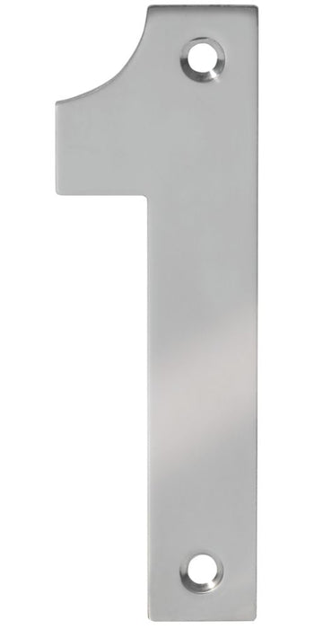 Eclipse - Número 1 para puertas, acero inoxidable pulido, 100 mm