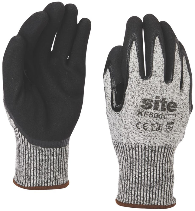 Site 520, guantes, gris/negro, talla M