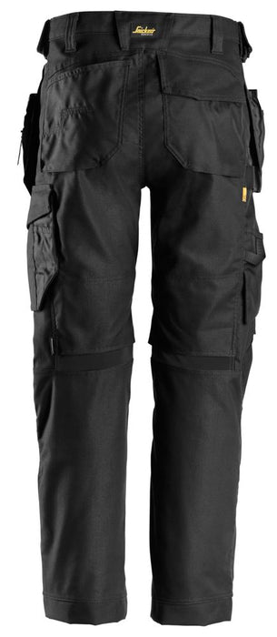 Pantalon en Canvas+ extensible Snickers AllroundWork noir, tour de taille 31", longueur de jambe 32", 1 paire