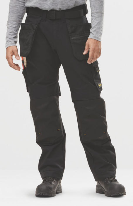 Pantalon en Canvas+ extensible Snickers AllroundWork noir, tour de taille 31", longueur de jambe 32", 1 paire